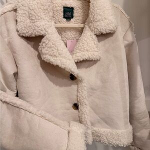 Wild Fable Cropped Sherpa-Trim Jacket